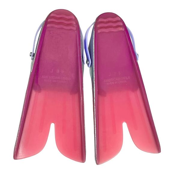 American Girl Sand & Surf SWIM FINS 18" Doll Flippers Pink Blue Gray Retired AG - Picture 2 of 5